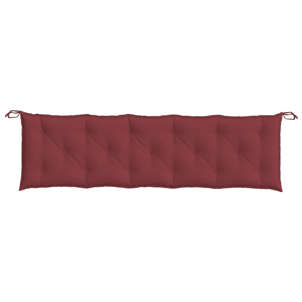 vidaXL Coussins de banc de jardin 2 pcs Mélange de couleurs Bordeau 180x50x7 cm Tissu
