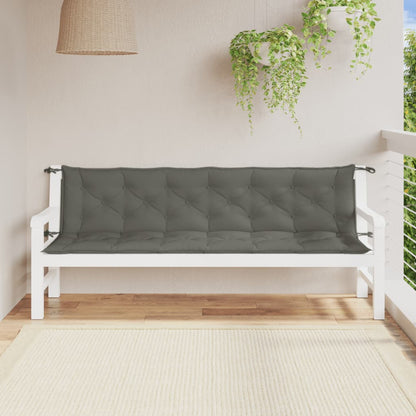 vidaXL Coussins de banc de jardin 2 pcs Mélange gris foncé 200x50x7 cm Tissu