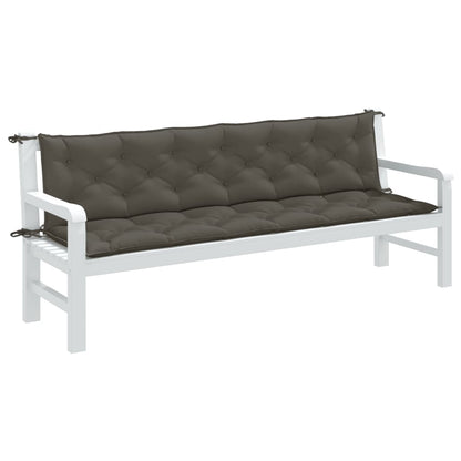 vidaXL Coussins de banc de jardin 2 pcs Mélange gris foncé 200x50x7 cm Tissu