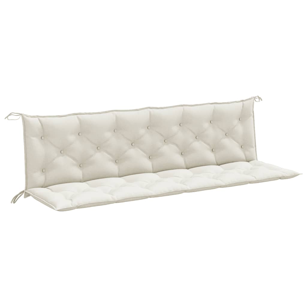 vidaXL Gartenbank-Auflagen 2 Stk. Melange Creme 200x50x7 cm Stoff
