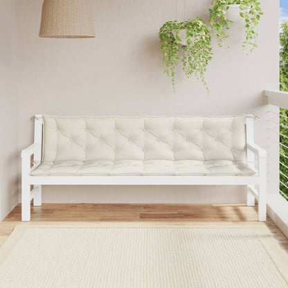 vidaXL Gartenbank-Auflagen 2 Stk. Melange Creme 200x50x7 cm Stoff