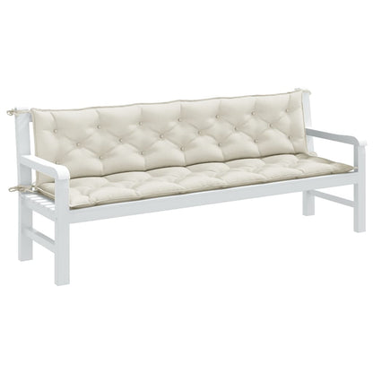 vidaXL Gartenbank-Auflagen 2 Stk. Melange Creme 200x50x7 cm Stoff