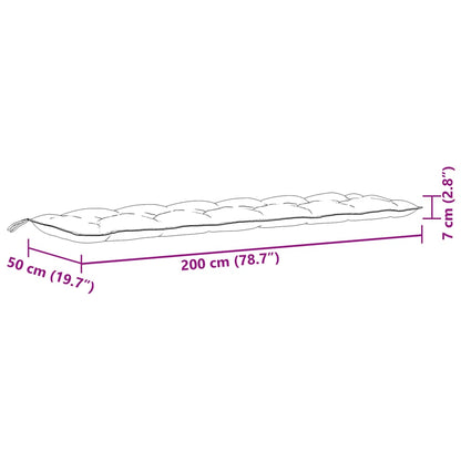 vidaXL Gartenbank-Auflagen 2 Stk. Melange Blau 200x50x7 cm Stoff