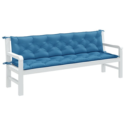 vidaXL Gartenbank-Auflagen 2 Stk. Melange Blau 200x50x7 cm Stoff