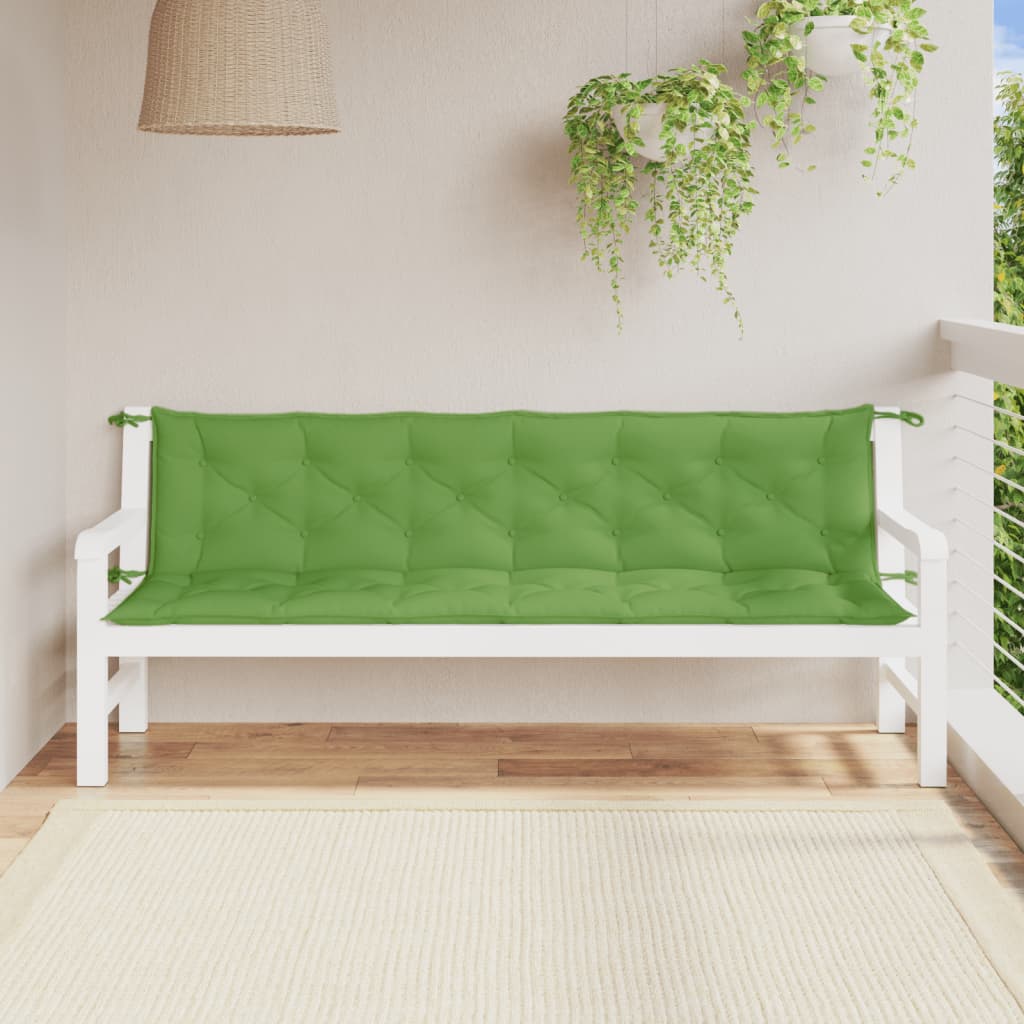 vidaXL Gartenbank-Auflagen 2 Stk. Melange Grün 200x50x7 cm Stoff