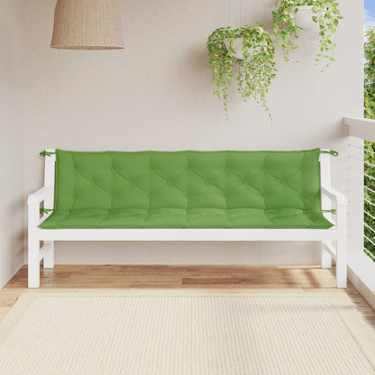 vidaXL Gartenbank-Auflagen 2 Stk. Melange Grün 200x50x7 cm Stoff
