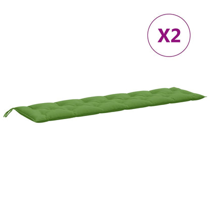 vidaXL Gartenbank-Auflagen 2 Stk. Melange Grün 200x50x7 cm Stoff