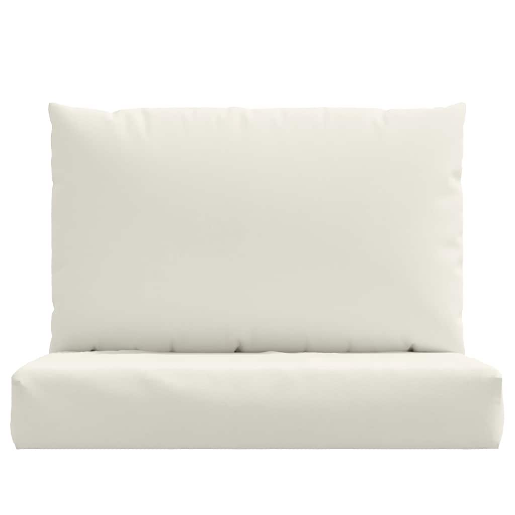 vidaXL Palettenkissen 2-tlg. Melange Creme Stoff