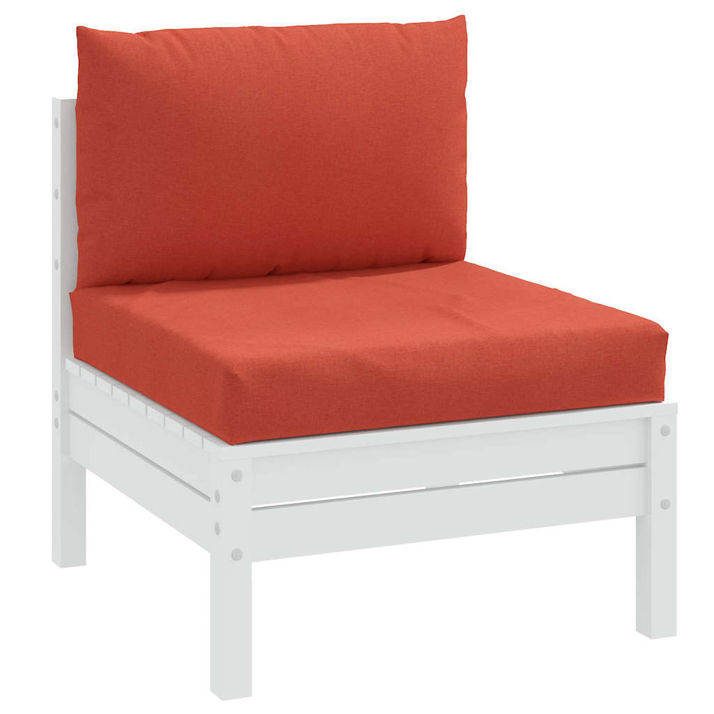 vidaXL Coussins de palette 2 pcs Rouge chiné Tissu