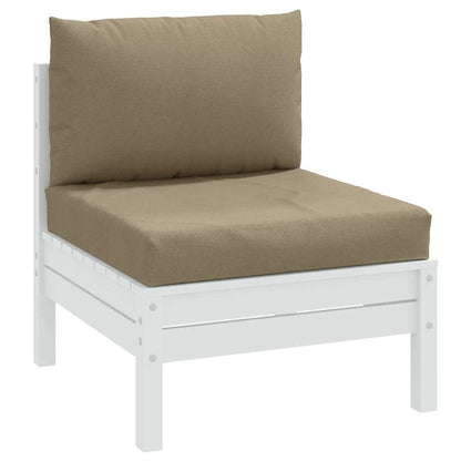 vidaXL Coussins de palette 2 pcs. Tissu chiné taupe