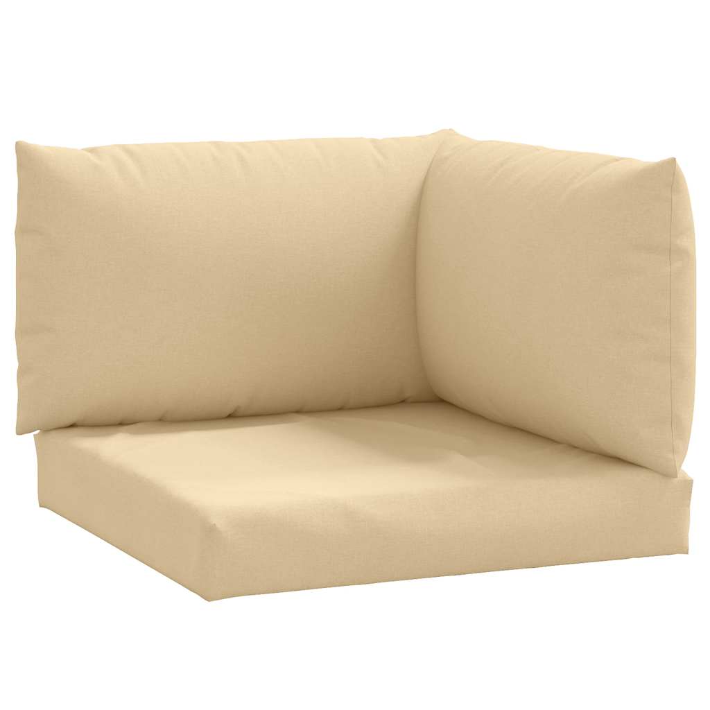 vidaXL Palettenkissen 3-tlg. Melange Beige Stoff