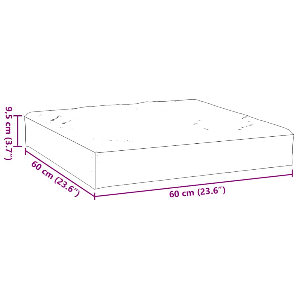 vidaXL Palettenkissen Melange Blau 60x60x9,5 cm Stoff