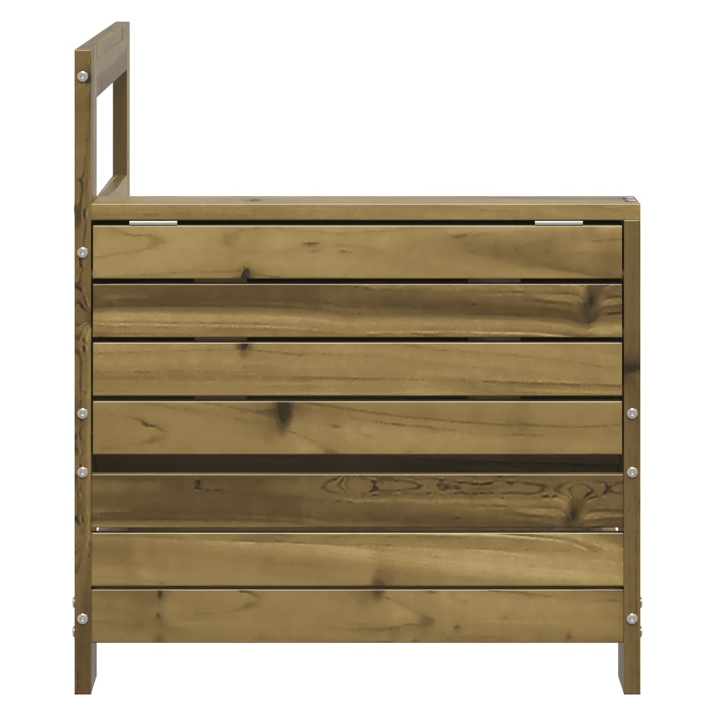 vidaXL Gartensofa mit Armlehne und Beistelltisch Kiefernholz