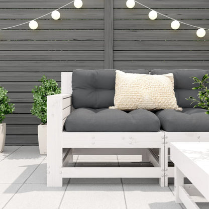 vidaXL Gartensofa mit Armlehne Weiß 69x62x70,5 cm Massivholz Kiefer