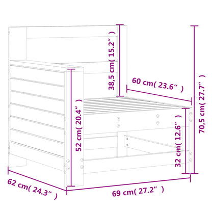 vidaXL Gartensofa mit Armlehne Weiß 69x62x70,5 cm Massivholz Kiefer
