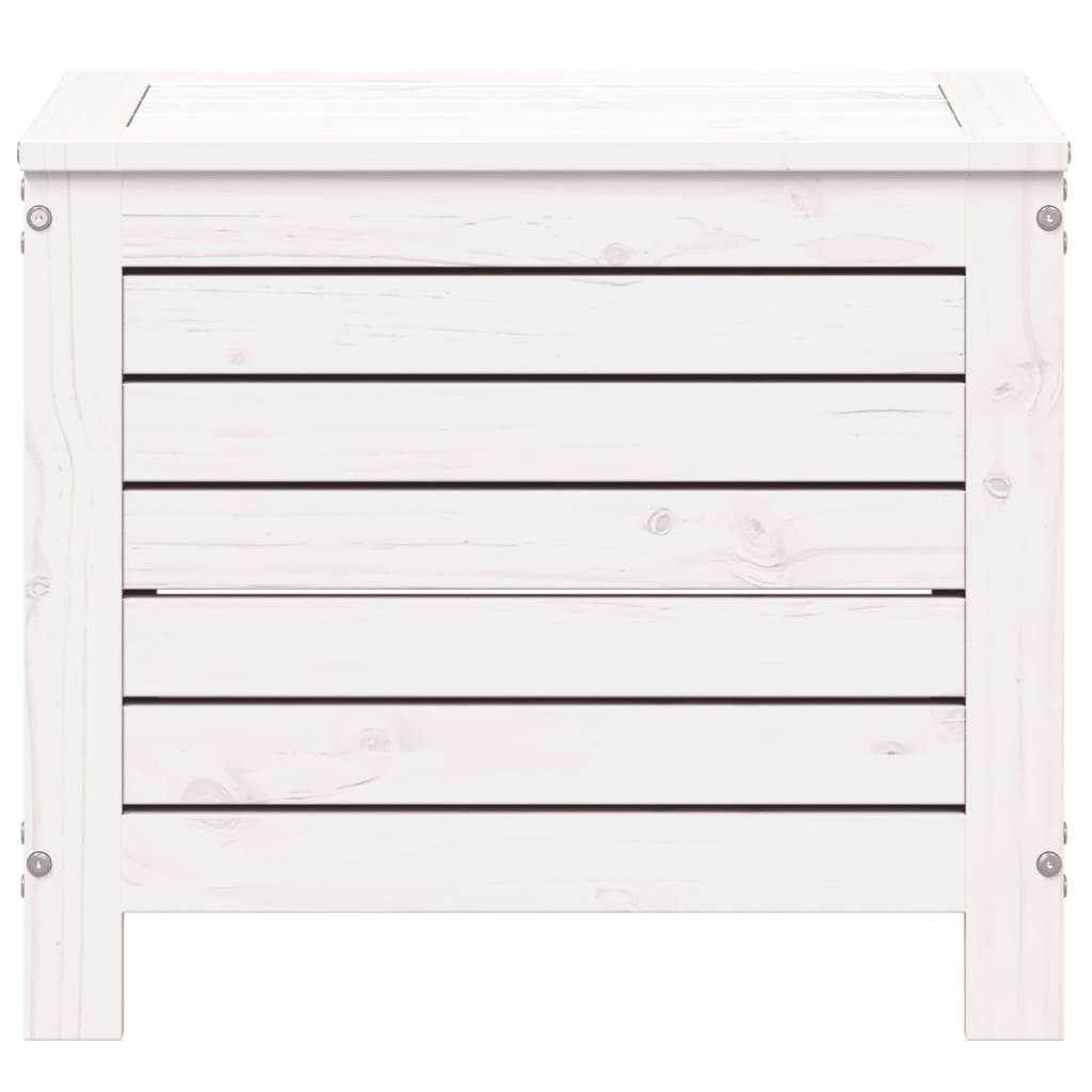 vidaXL Gartenhocker Weiß 62x31,5x52 cm Massivholz Kiefer