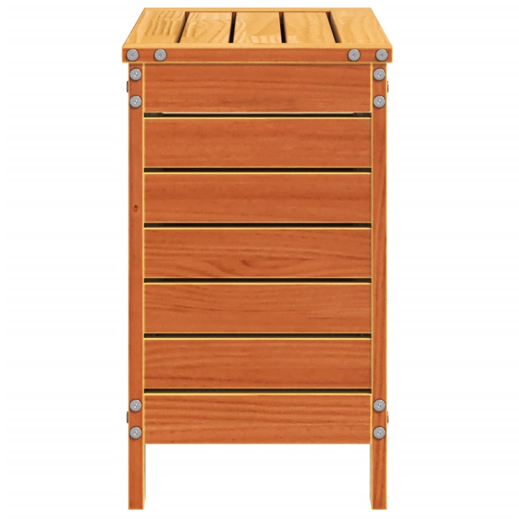 vidaXL Gartenhocker Wachsbraun 62x31,5x52 cm Massivholz Kiefer
