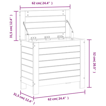 vidaXL Gartenhocker Wachsbraun 62x31,5x52 cm Massivholz Kiefer