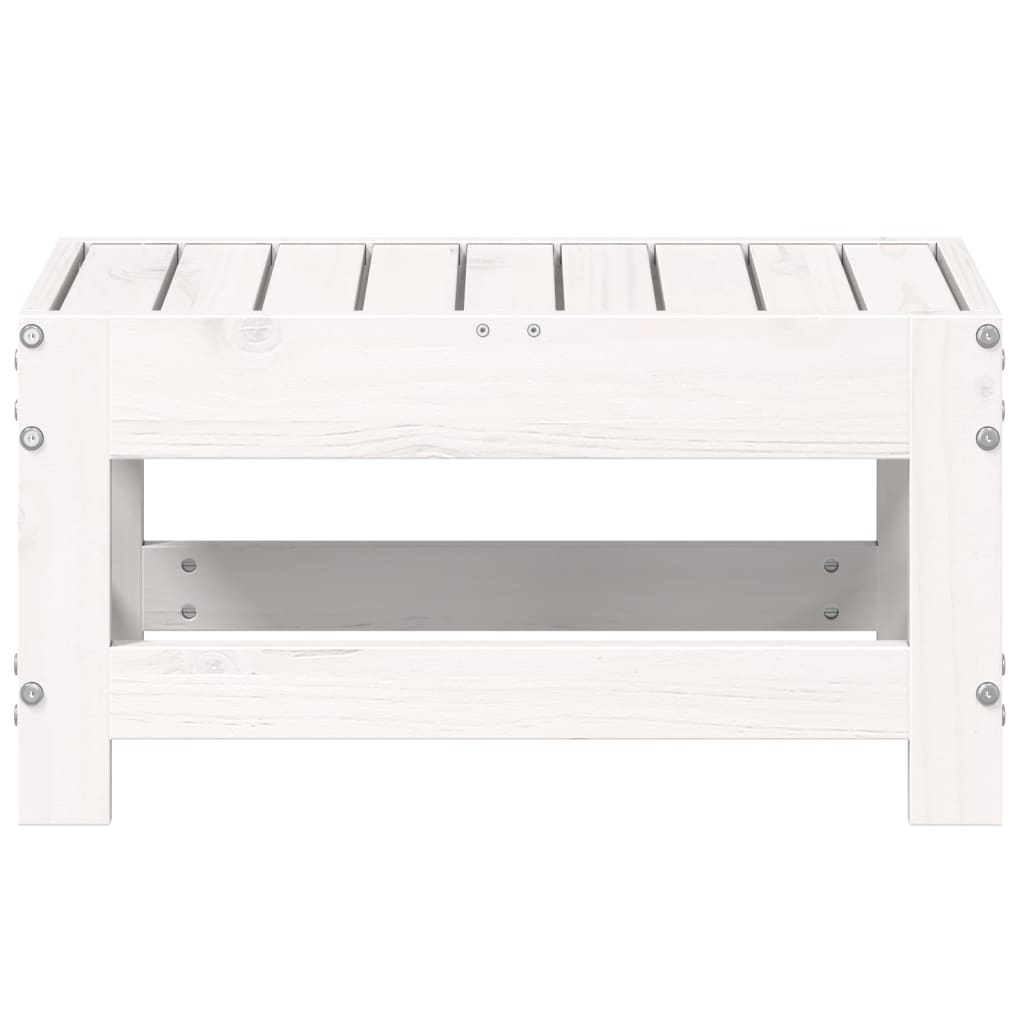 vidaXL Gartenhocker Weiß 62x30x32 cm Massivholz Kiefer
