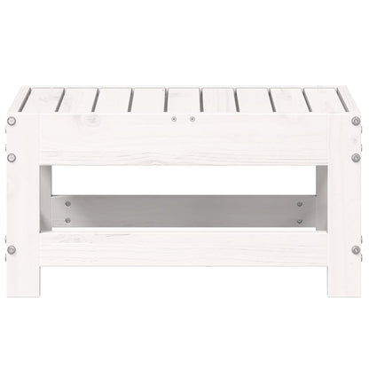 vidaXL Gartenhocker Weiß 62x30x32 cm Massivholz Kiefer
