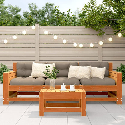 vidaXL Gartenhocker Wachsbraun 62x30x32 cm Massivholz Kiefer