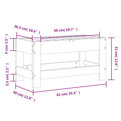 vidaXL Gartenhocker 62x30x32 cm Kiefernholz Imprägniert