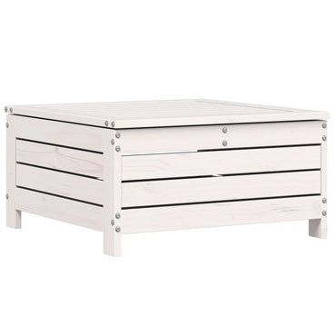 vidaXL Gartenhocker Weiß 62x63,5x32 cm Massivholz Kiefer