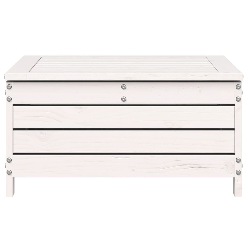 vidaXL Gartenhocker Weiß 62x63,5x32 cm Massivholz Kiefer