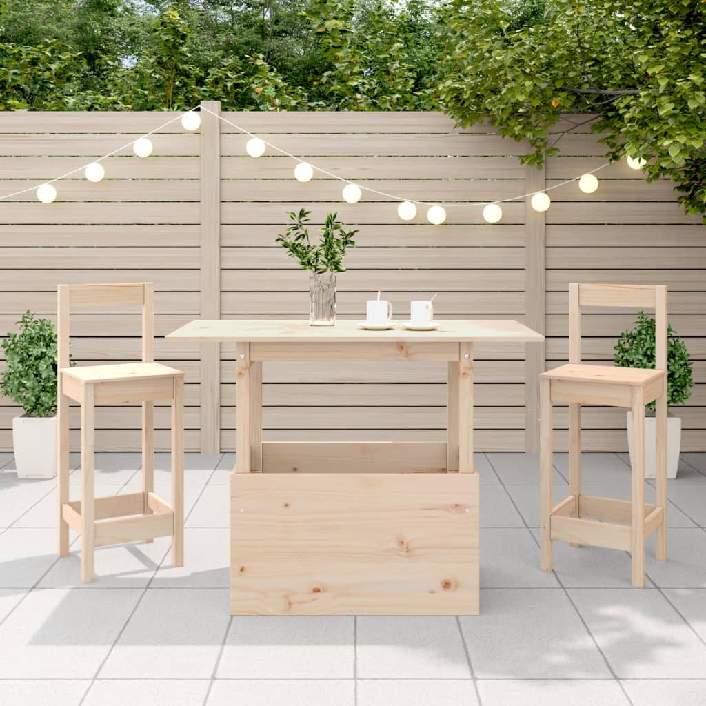 vidaXL Gartentisch 100x50x75 cm Massivholz Kiefer