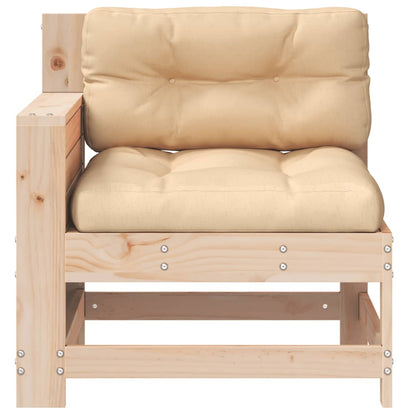 vidaXL Gartensofa mit Armlehne und Kissen Massivholz Kiefer