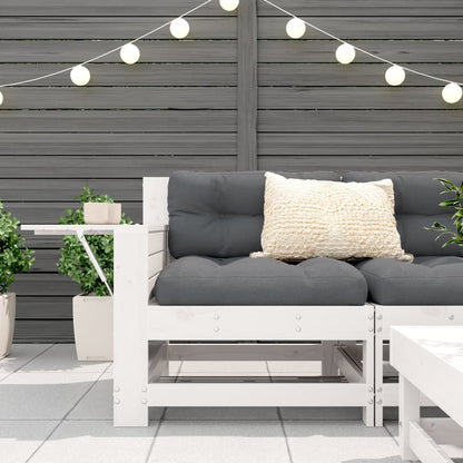 vidaXL Gartensofa mit Armlehne und Kissen Weiß Massivholz Kiefer