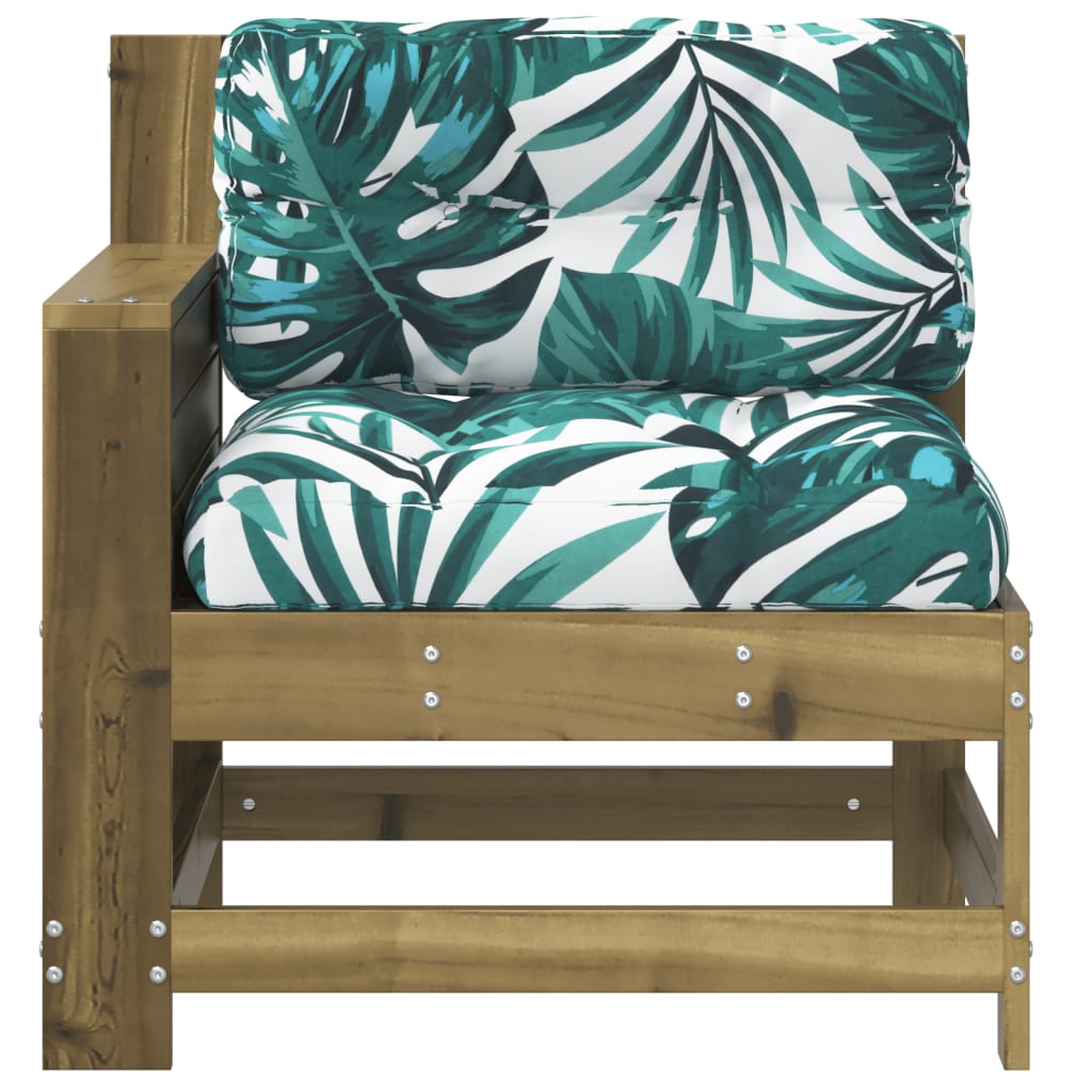 vidaXL Gartensofa mit Armlehne und Kissen Kiefernholz Imprägniert