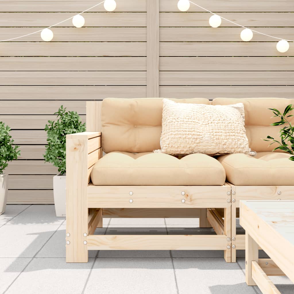 vidaXL Gartensofa mit Armlehne und Kissen Massivholz Kiefer