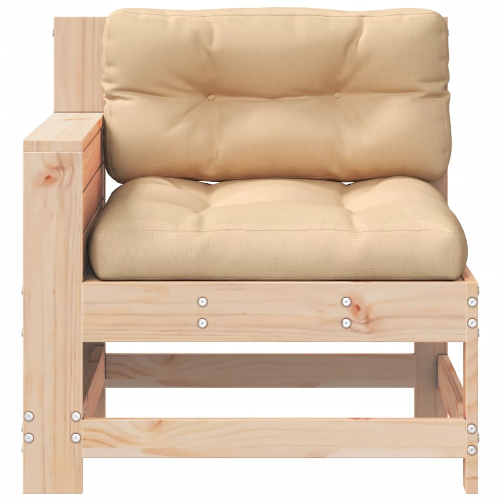 vidaXL Gartensofa mit Armlehne und Kissen Massivholz Kiefer