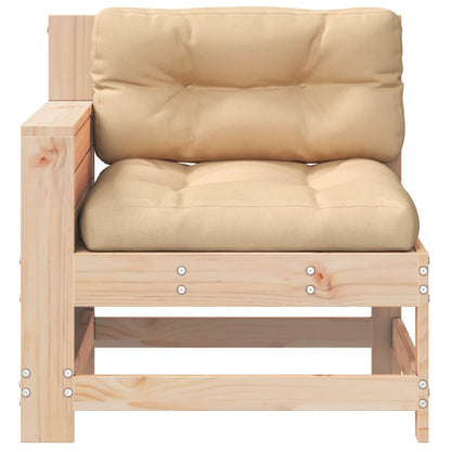 vidaXL Gartensofa mit Armlehne und Kissen Massivholz Kiefer