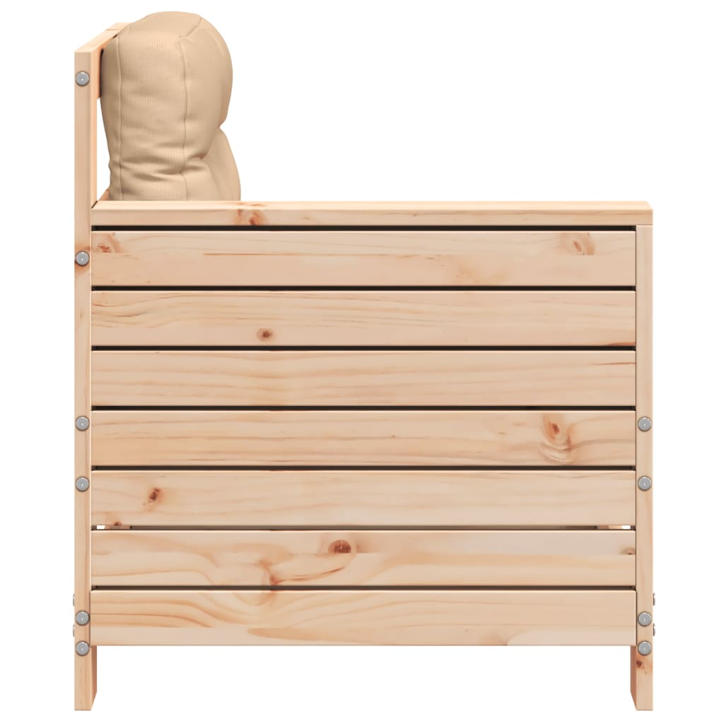 vidaXL Gartensofa mit Armlehne und Kissen Massivholz Kiefer
