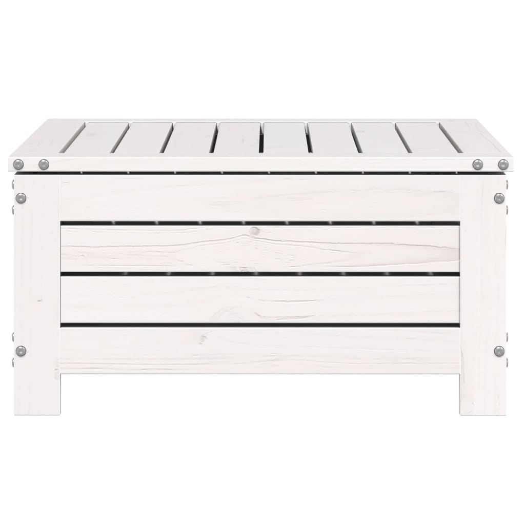 vidaXL Gartenhocker mit Kissen Weiß Massivholz Kiefer