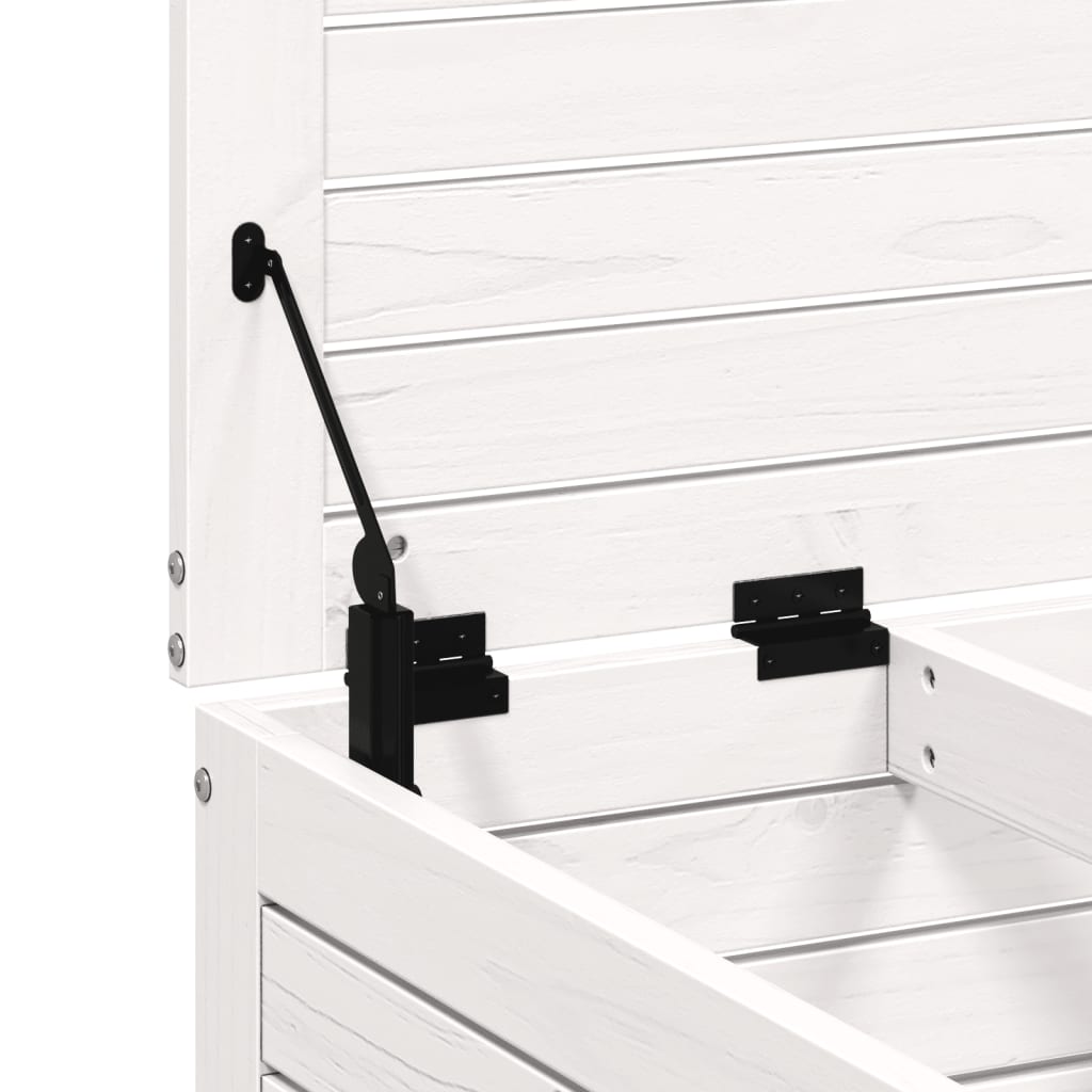 vidaXL Gartenhocker mit Kissen Weiß Massivholz Kiefer