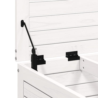 vidaXL Gartenhocker mit Kissen Weiß Massivholz Kiefer