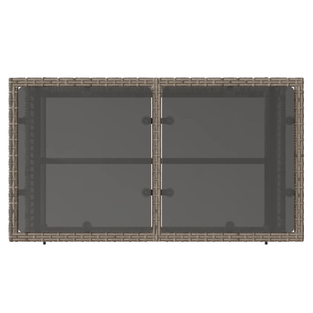 vidaXL 4-tlg. Garten-Sofagarnitur mit Kissen Grau Poly Rattan Glas