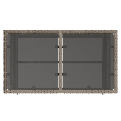 vidaXL 4-tlg. Garten-Sofagarnitur mit Kissen Grau Poly Rattan Glas