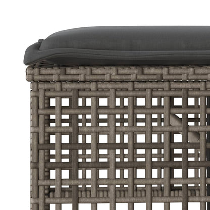 vidaXL 4-tlg. Garten-Sofagarnitur mit Kissen Grau Poly Rattan Glas