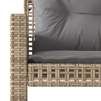 vidaXL Canapé de jardin 4 pièces avec coussins en polyrotin beige et verre