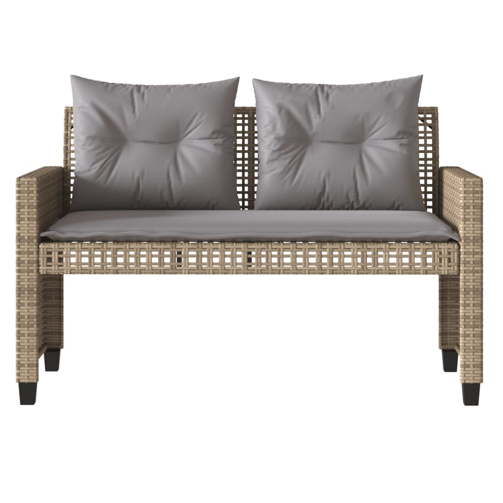 vidaXL Canapé de jardin 4 pièces avec coussins en polyrotin beige et verre