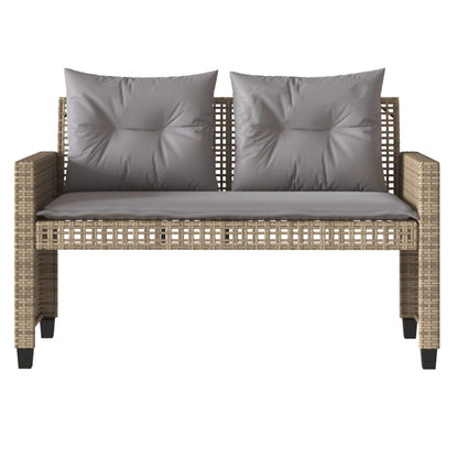 vidaXL Canapé de jardin 4 pièces avec coussins en polyrotin beige et verre