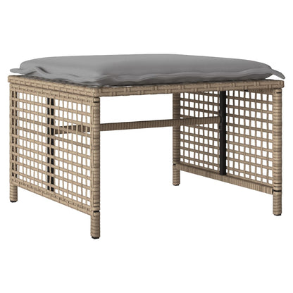 vidaXL Canapé de jardin 4 pièces avec coussins en polyrotin beige et verre