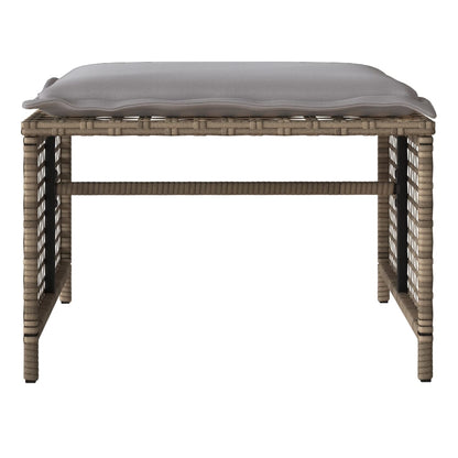 vidaXL Canapé de jardin 4 pièces avec coussins en polyrotin beige et verre