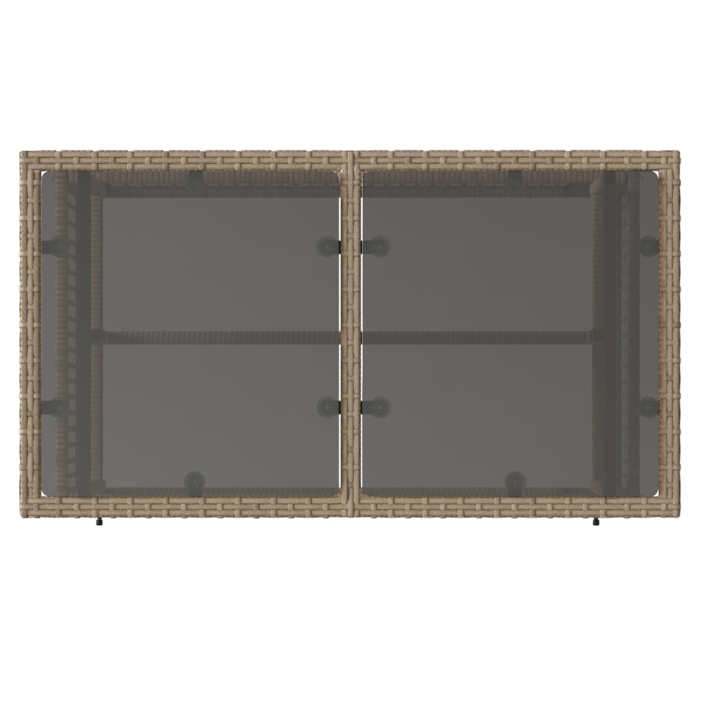 vidaXL Canapé de jardin 4 pièces avec coussins en polyrotin beige et verre