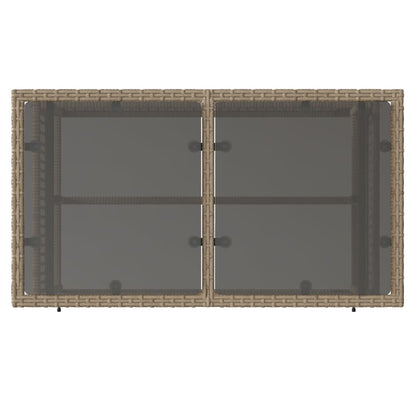 vidaXL Canapé de jardin 4 pièces avec coussins en polyrotin beige et verre
