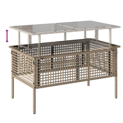 vidaXL Canapé de jardin 4 pièces avec coussins en polyrotin beige et verre